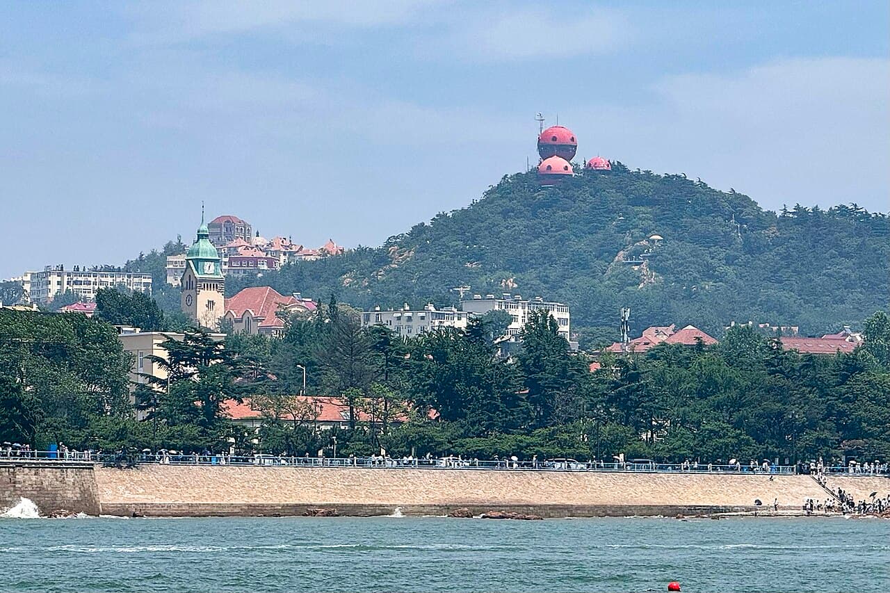 칭다오 신호산공원 전망